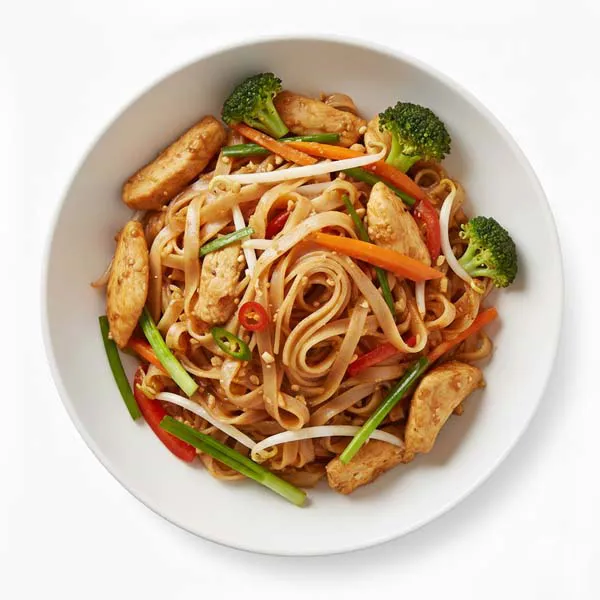 Pattaya Style Chicken Stir Fry With Pad Thai Noodles
